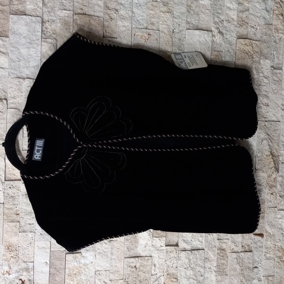 Vintage Velour Embroidered Vest Act III Women's Size 18 - Picture 5 of 14